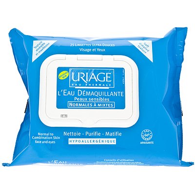 Uriage L'Eau Démaquillante Peaux Normales à Mixtes 25 Lingettes