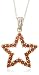 10k Yellow Gold, January Birthstone, Garnet Star Pendant, 18"