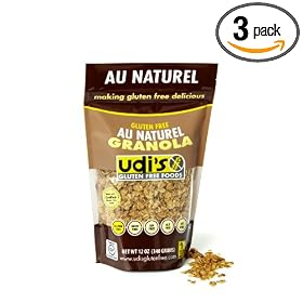 Udi's Gluten Free Granola, Au Naturel, 12-Ounce Pouches (Pack of 3)