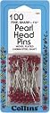 Pins Pearlized Red-100/Pkg