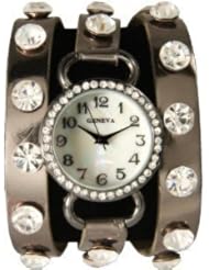 Chocolate Bronze Wrap Around Watch with Sparking Crystal Rhinestones Face Bling