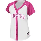 MLB Pittsburgh Pirates Short Sleeve 5 Button Synthetic Replica Baseball Jersey Women's