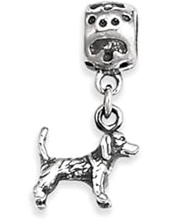 925 Sterling Silver Beagle Dog Dangle Bead, For Chamilia, Pandora, Biagi, Personality, Reflections And More Charm Bracelets