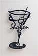 MARTINI glass SILHOUETTE wall NEW art deco black metal