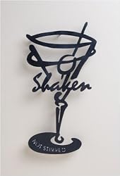 MARTINI glass SILHOUETTE wall NEW art deco black metal