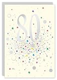 from Real & Exciting Designs, Sarah Curedale 80th Birthday Greeting Card - Embossed Collection by Real & Exciting Designs Model EC87