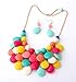 Oliasports Twist Torsade Layers Colorful Ball Beaded Bib Choker Collar Necklace