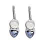 Sterling Silver Titanium-backed Quartz and Rainbow Moonstone Latch back Earrings By Sajen