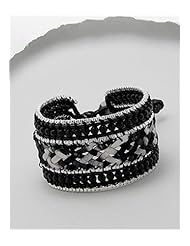 Polyester Onyx Bracelet In White Base