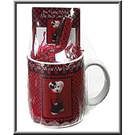 Boyds Razz Bearies Coffee Cup Gift Set - Uneeda Bigger Size - Mug, Pen and Pad Gift Set by Boyd's