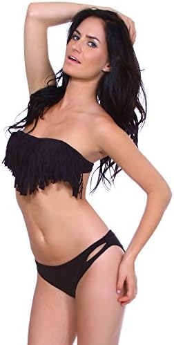 Simplicity Sexy Tassel Bikini Set Fringe Padded Swimwear Top & Bottom