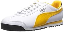PUMA Men's Roma Basic Fashion Sneakers, White/Gold Fusion/Blue, 6 D US

