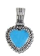 Solid Sterling Silver Turquoise Heart Pendant