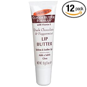 Palmer's Cocoa Butter Formula with Vitamin E, Lip Butter, Dark Chocolate & Peppermint, 0.35-Ounce Tubes (Pack of 12)