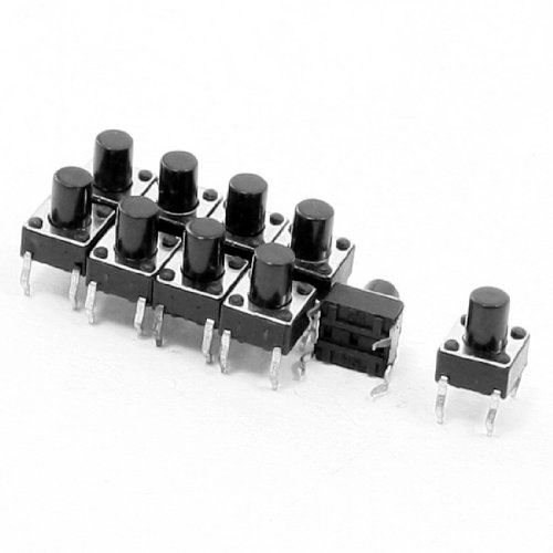uxcell 10 Pcs 6x6x7.5mm 4 Pins DIP PCB Momentary Tactile Tact Push Button Switch