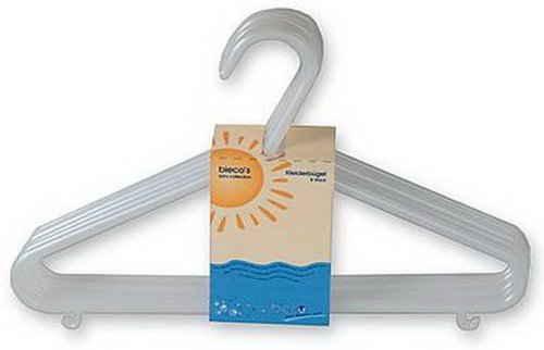 Produkt-Bild: BIECO KINDER KLEIDERB&Uuml;GEL KUNSTSTOFF 16 STK. FARBE weiss