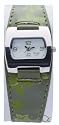 Terrain - TF-009L - Girls Watch with White Dial & Green Digits and a Green and White Flower Patterned Strap