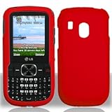 For Tracfone Net 10 Lg 500g Accessory - Rubber Red Hard Proctor Case +Lf St ....