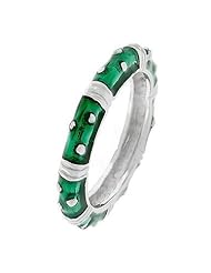 Marbled Dark Green Enamel Stacker Ring