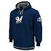MLB Milwaukee Brewers The Liberation Hooded Fleece Pullover, Athletic Navy/Granite/White, XX-Large