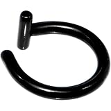 Illusion Black Titanium Non Pierced Clip On Closure Ring