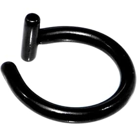 Illusion Black Titanium Non Pierced Clip On Closure Ring