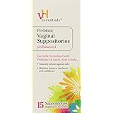 VH Essentials Prebiotic Vaginal Suppositories, 15 Count(Pack of 3) (Natural)