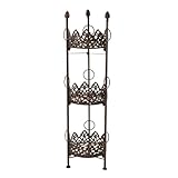 Grasslands Road Indian Summer Scrollwork Metal 3 Basket Plant Shelf with Rings