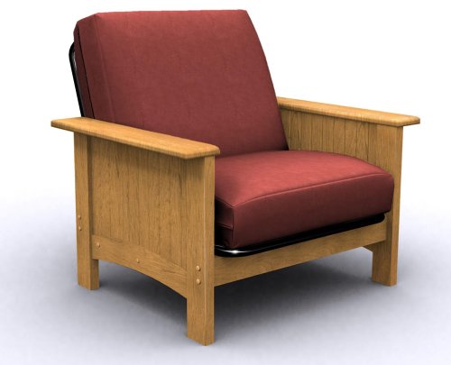 Elite Products Cottage Grove Golden Oak Futon Chair Bed