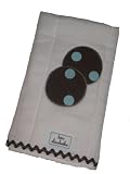 Retro Blue & Chocolate Polka Dot Baby Boy Burp Cloth
