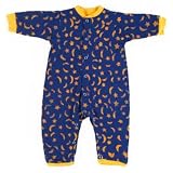 Boys Girls Rompers in Blue with Yellow Moons and... by Back From Bali