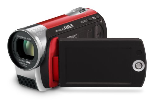 Panasonic SDR-S26 EG-R SD-Camcorder (SD/SDHC-Card, 70-fach opt. Zoom, 6,9 cm (2,7 Zoll) Display) rot