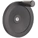 Black Powder Coated Aluminum Dished Hand Wheel with Revolving Handle, 6-19/64" Diameter, 5/8" Hole Diameter (Pack of 1)