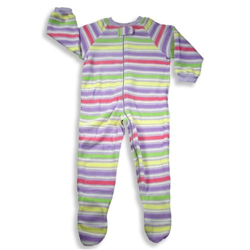 Wonder Kids - Infant and Toddler Girls Heavy Weight Striped Blanket Sleeper With Feet, Lavender, Multi