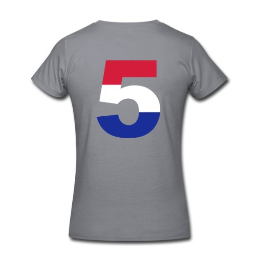 Spreadshirt Damen 5 – Netherlands Flag – T-Shirt, grau, S