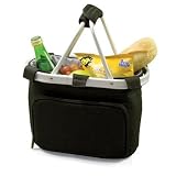 Picnic Time Metro Uno Collapsible, Insulated Basket w/ Aluminum Frame Service For 1 (Black/Silver)