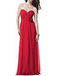 Plus Size A-line Floral Print Sleeveless Sweetheart Chiffon Floor Length Evening Dress/Bridesmaid Dress/Prom Dress/Party Dress 