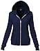 Luna Flower Women's Basic Kangagoo Pocket Thin Hoodie Jackets