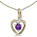 14k Yellow Gold Round Amethyst And Diamond Heart title=
