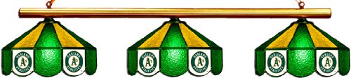 Oakland Athletics Pool Table Light - Stained Glass Shades