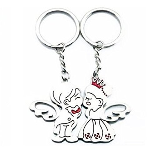 CAETLE® Valentine s Day Angel Kiss Love Lover He She Boy Girl Couple Metal Keychain Keyring