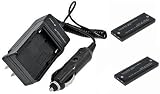 Multipack (2 Count): INCLUDES EXPEDITED SHIPPING AVAILABLE AT CHECKOUT with Extended Performance Replacement Battery PLUS Mini Battery Travel Charger for Specific Digital Camera and Camcorder Models / Compatible with KONICA DR-LB1, KYOCERA BP-800S, BP-900S, Konica Minolta DR-LB1 Charges with Intelligent Charge Technology - Includes Car Adapter and TWO Batteries