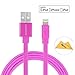 [Apple Mfi Certified] Yellowknife 3.3ft 1m Tangle Free Flat Lightning to usb Cable sync charger for iPhone 7 /7 Plus /6 / 6s / 6 plus / 6s plus / SE, iPad / Mini / Air, iPod touch /nano (Durable,Pink)