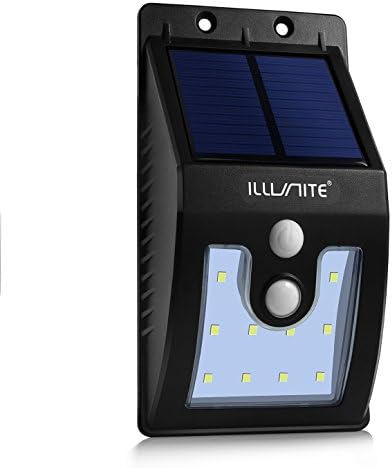 ILLUNITE Bright LED Solar Powered Motion Sensor Light Waterproof Security Outdoor Light with 3 Intelligent Modes Great for Garage Driveway Patio Porch