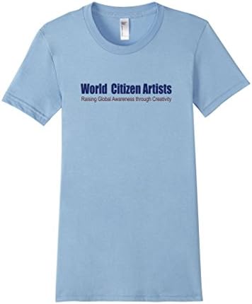 Women's World Citizen Artists T Shirts Medium Baby Blue