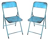 NACH Rustic Bistro Chair (Set of 2), Blue