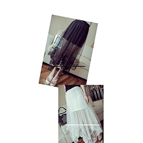 スケ感スカート　エレガントな白　黒 (黒)