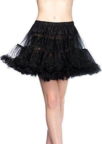 Voguevers Women's Short Crinoline Petticoat Soft Tulle Petticoat Slip Black One Size