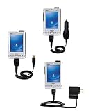 Deluxe Kit for the Dell Axim x3i includes a USB cable with Car and Wall Charger - Gomadic Brand w/ TipExchange Technology