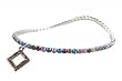 Anklet - A76 - Swarovski (tm) Crystal - Stretch ~ Mixed Colors with Diamond Charm